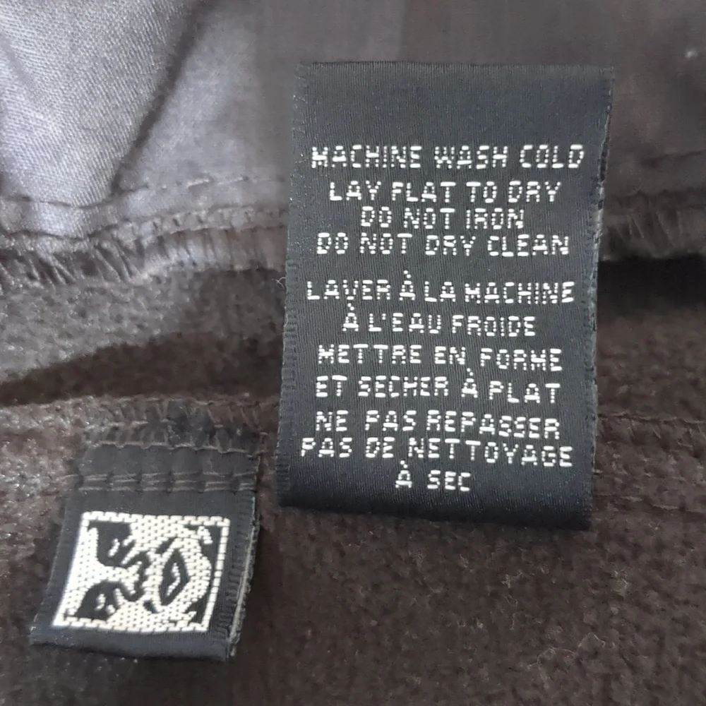 Obey faux suede chocolate brown Women’s coat with hidden hoodie Size L - Picture 7 of 10